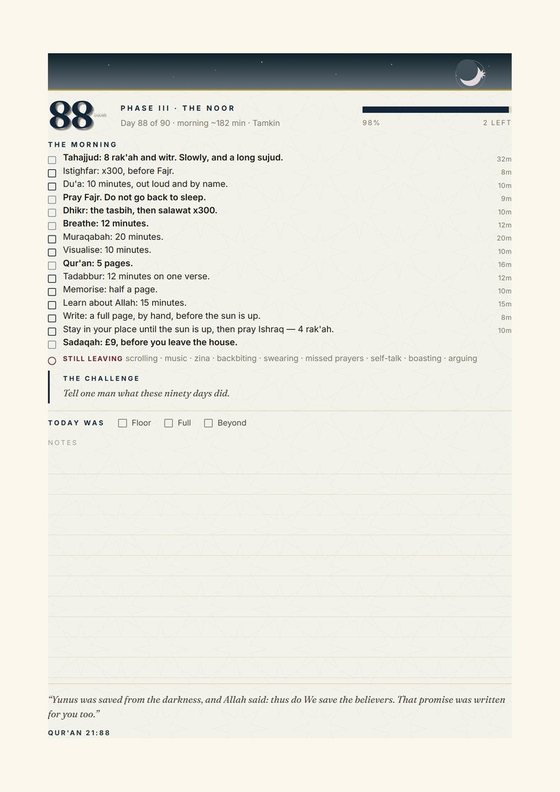 Day 88: the full morning routine on one page